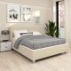 Oferta Pat tapitat ARISA, 140x200, suport saltea, catifea Bej cu saltea inclusa
