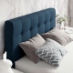 Oferta Pat tapitat copii GEORGIA Clasic, 90x200, H107, somiera, Catifea Albastra cu saltea inclusa - 3