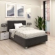 Oferta Pat tapitat de o persoana ARISA, 120x200, suport saltea, catifea Gri