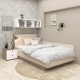 Oferta Pat copii de colt PRIMAVERA, Oak, Catifea Bej cu saltea inclusa - 2